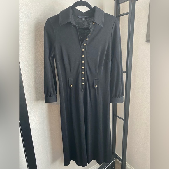 Banana Republic Dresses & Skirts - Banana Republic Women's Black 100% Wool Dress Size Medium Gold Button Accents‎